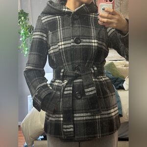 Plaid Belted Coat